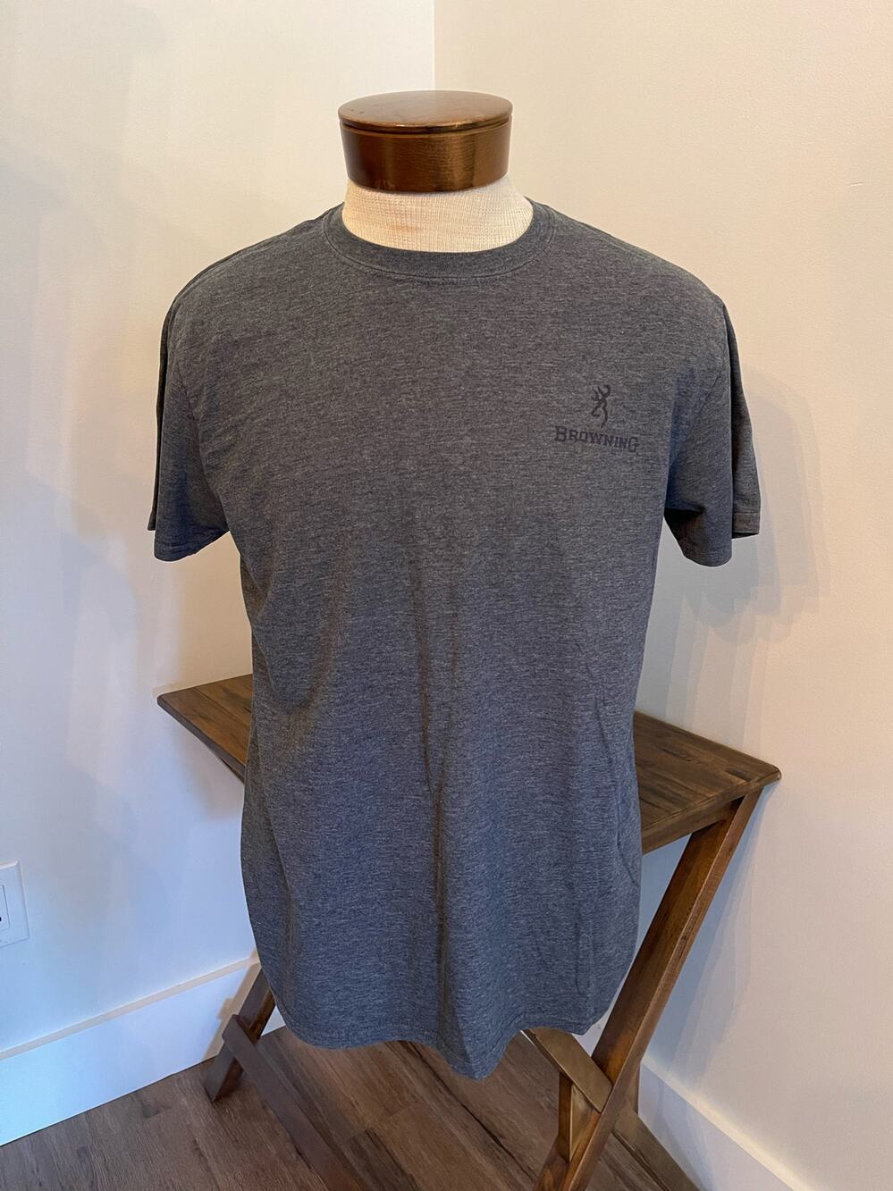 Browning Dark Blue T-Shirt with Flag Design Size L